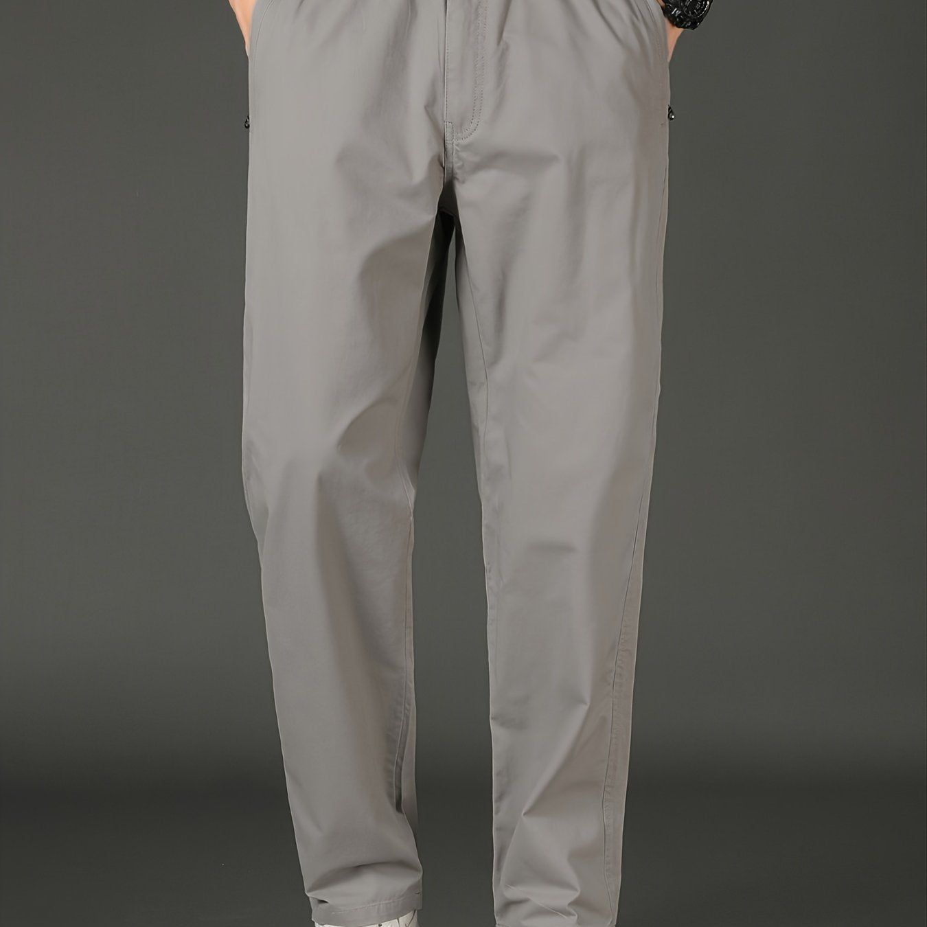 Men's Solid Slim Straight Casual Pants
