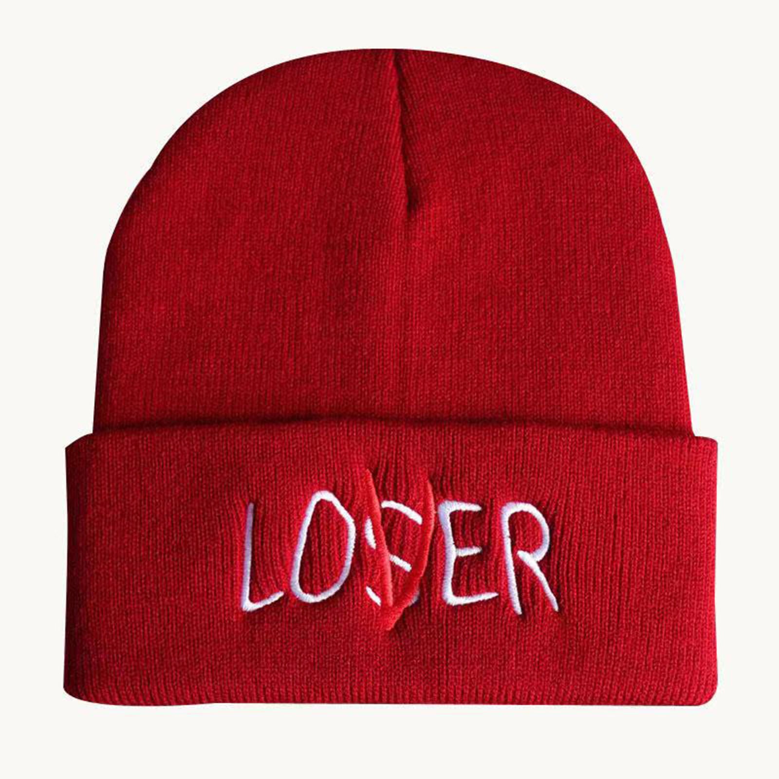 Men's Winter Knitted Embroidered Beanie Hat for Thermal Warmth
