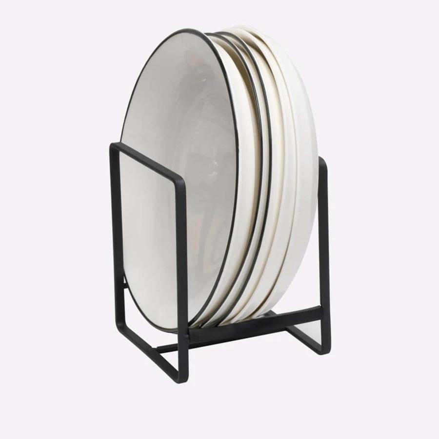 Home Plate Holder Vertical Cupboard Organizer Kitchen Counter Dish Organizer