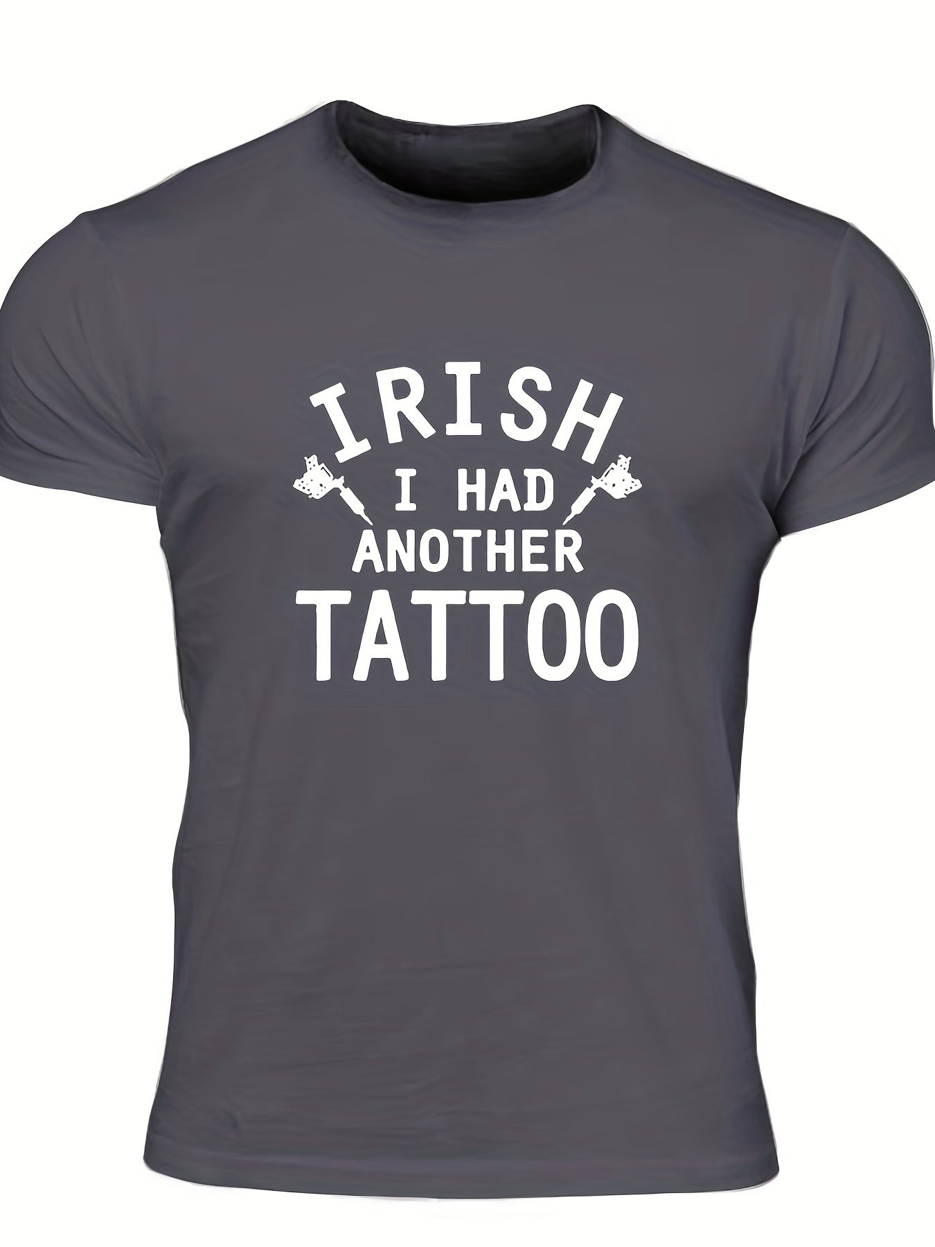 Men's Tattoo Print T shirt Casual Stretch Tee