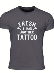 Men's Tattoo Print T shirt Casual Stretch Tee