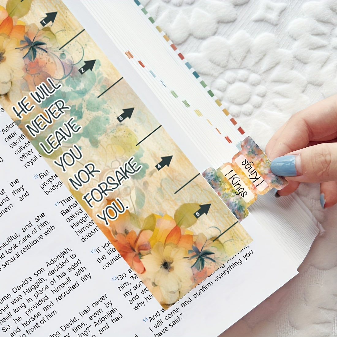 Floral Laminated Bible Tabs for Women & Men 75pcs