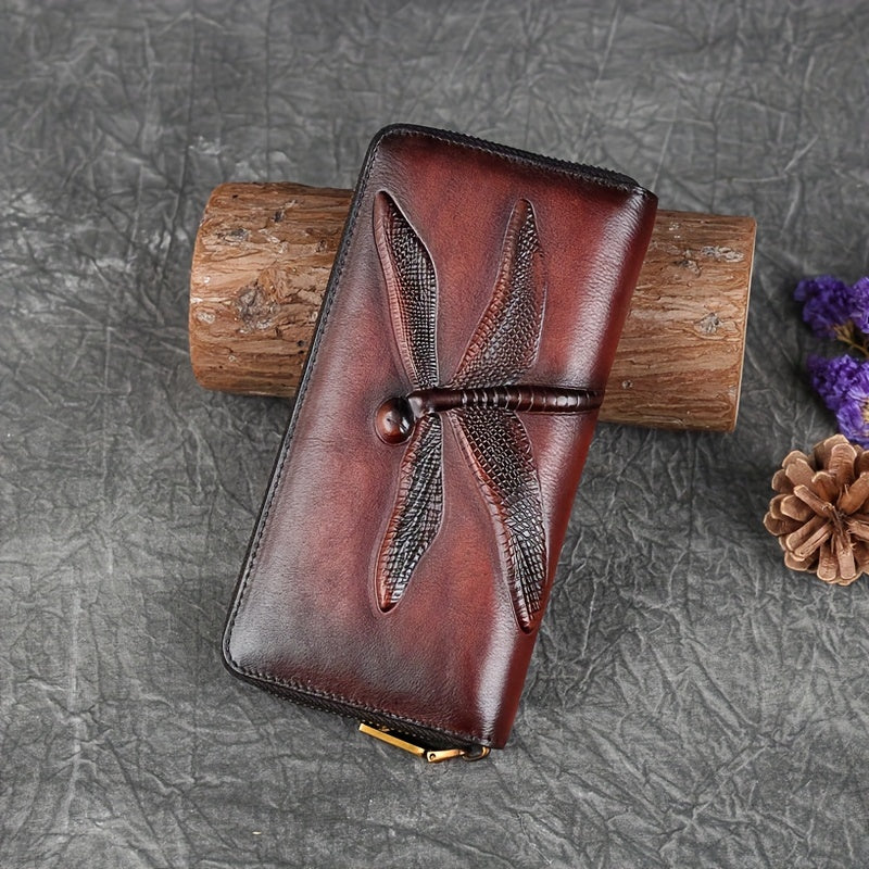 Vintage Style Leather Women's Wallet Large Capacity Clutch