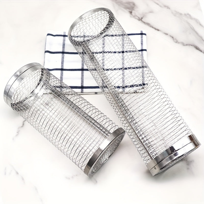 Stainless Steel BBQ Grill Basket for Veggies, Fries, Fish