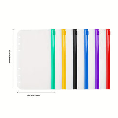 12pcs A6 6 Hole Binder Pockets Waterproof PVC Zipper Binder Pouches