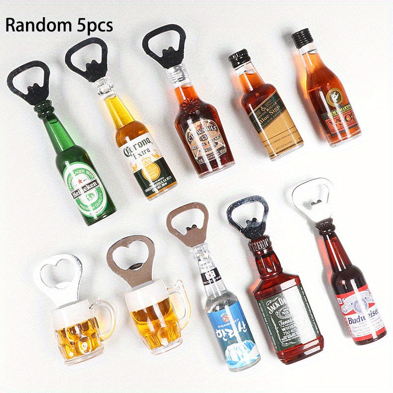 Magnetic Beer Bottle Opener PVC Beer Bottle Refrigerator Decoration