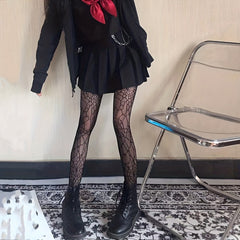 High Waist Spider Web Fishnet Tights for Women