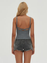 Spaghetti Strap Cami Top Sleeveless Summer Women's Clothing