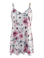 Floral Print Metal Strip Cami Top