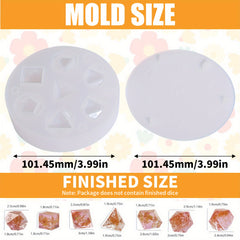 7pcs Polyhedral Pointed Dice Set Silicone Molds
