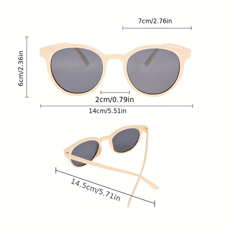 Y2K Round Sunglasses Casual Mirror Lens UV400