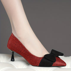 Women's Bowknot Stiletto Heels Pointed Toe High Heel Shoes