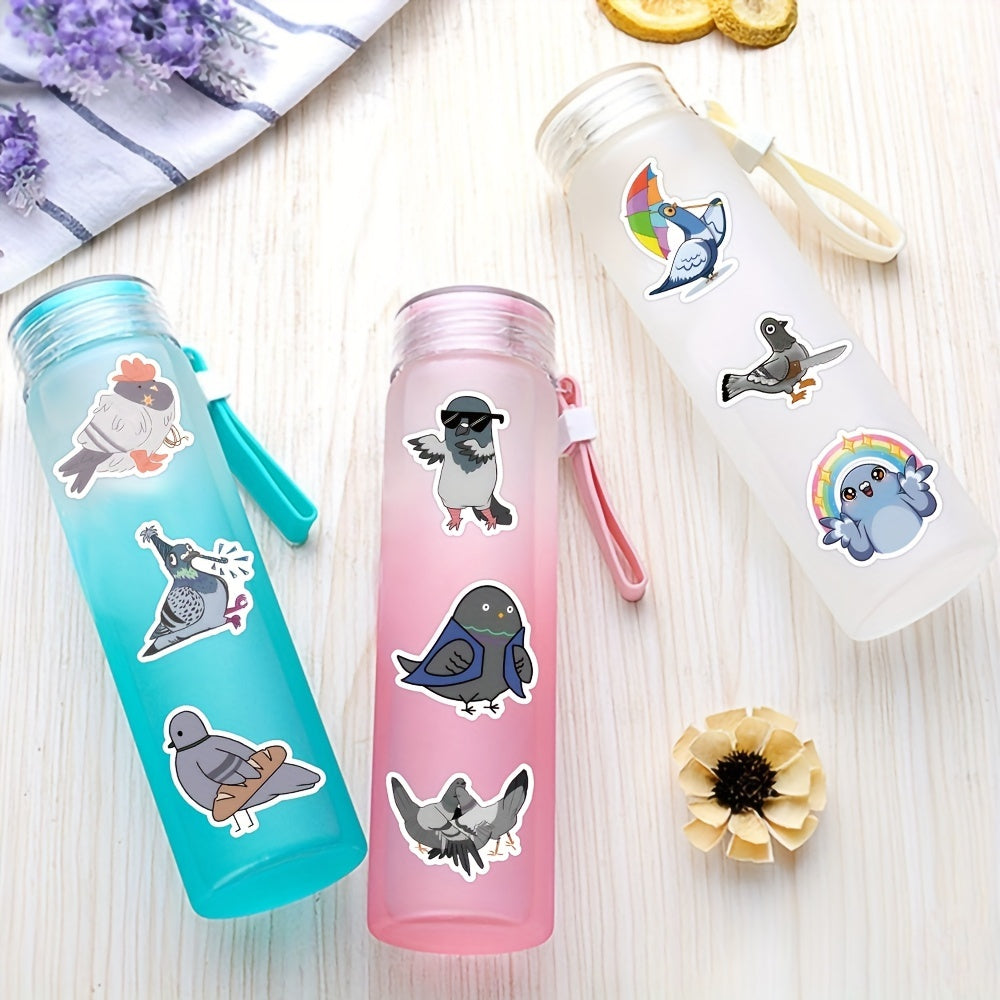 60Pcs Pigeon Cartoon Sticker For Laptop Travel Bottles