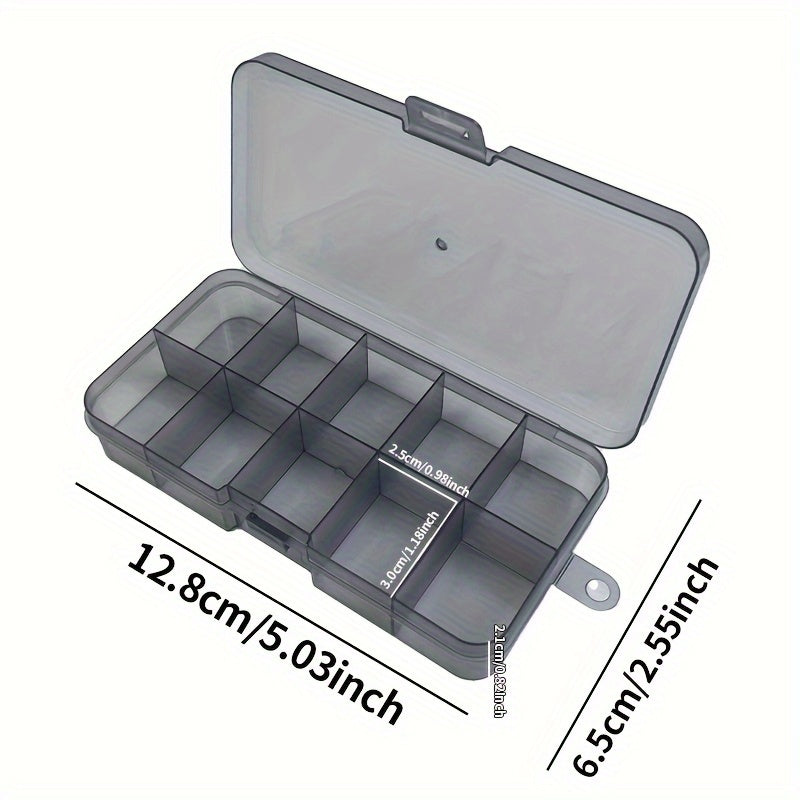 Plastic Portable Tackle Box 10 Compartment Storage Organizer
