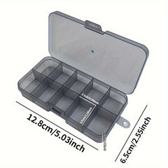 Plastic Portable Tackle Box 10 Compartment Storage Organizer