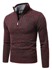 Men's Plush Fleece High Neck Sweater