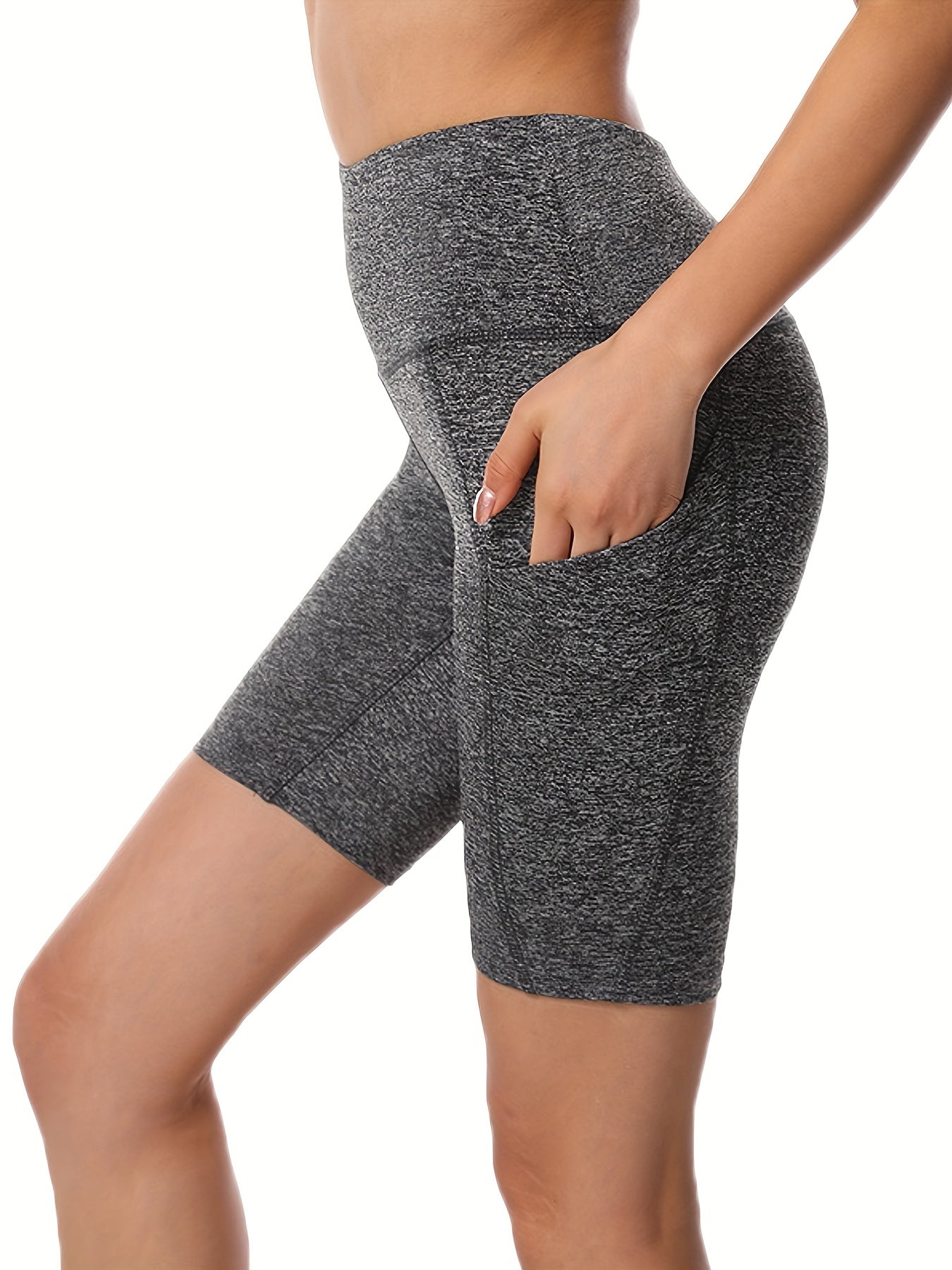 High Stretch Yoga Shorts With Pocket Slimming Biker Shorts