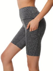 High Stretch Yoga Shorts With Pocket Slimming Biker Shorts