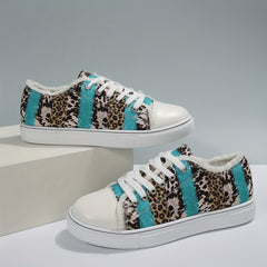 Leopard Print Low Top Travel Shoes Lightweight Outdoor Flat Shoes