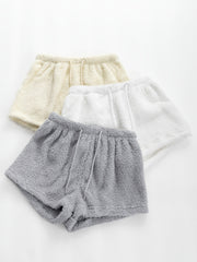Cozy Fuzzy Drawstring Sleep Shorts for Women
