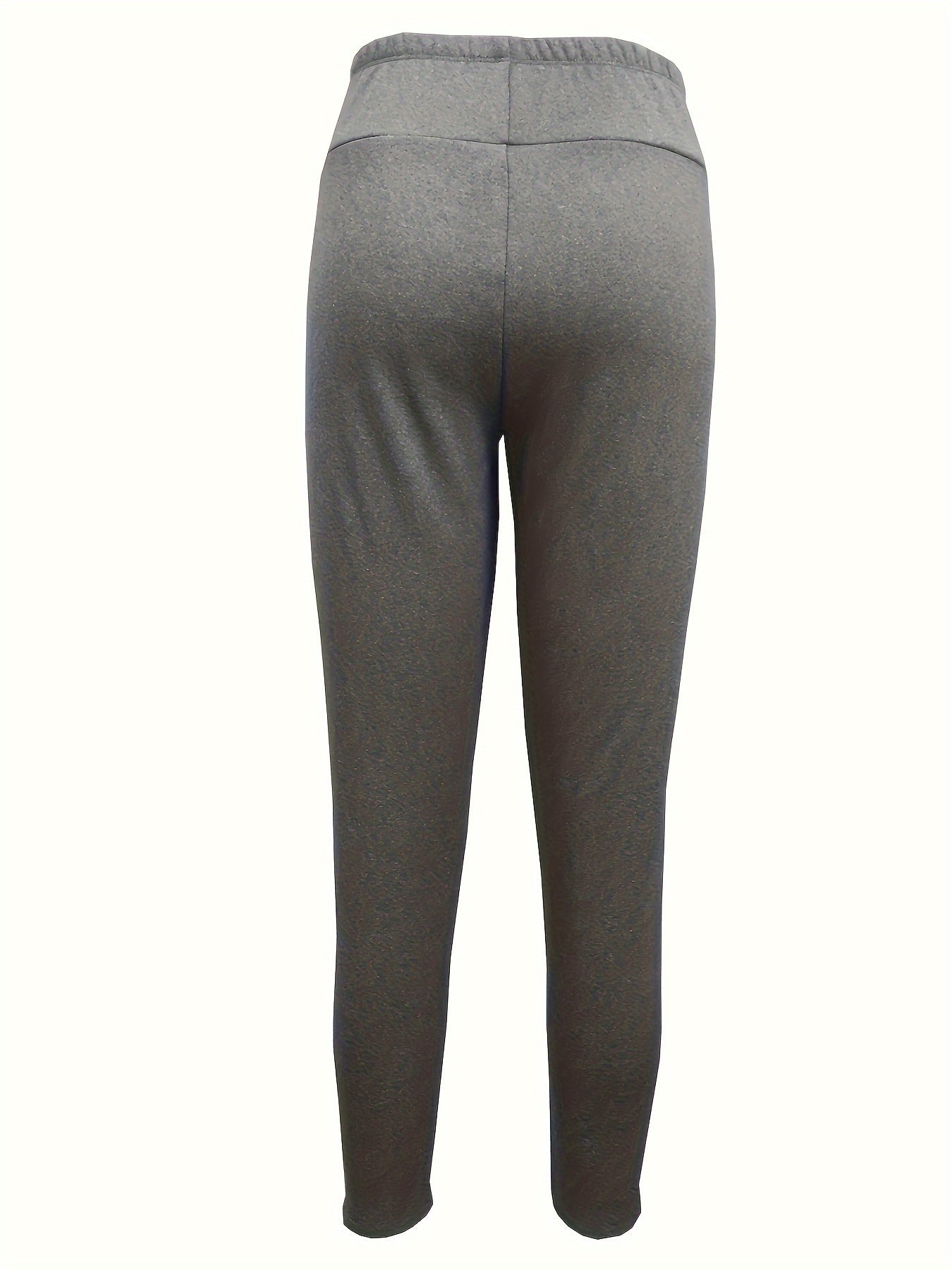 Winter Fleece-Lined Sports Leggings with Face Patch