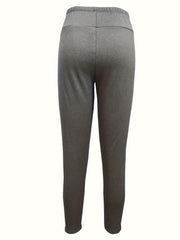 Winter Fleece-Lined Sports Leggings with Face Patch