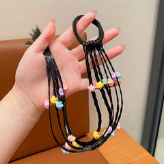 Children's Wig Hair Tie Braid Hair Elastic Sweet Braid Girls