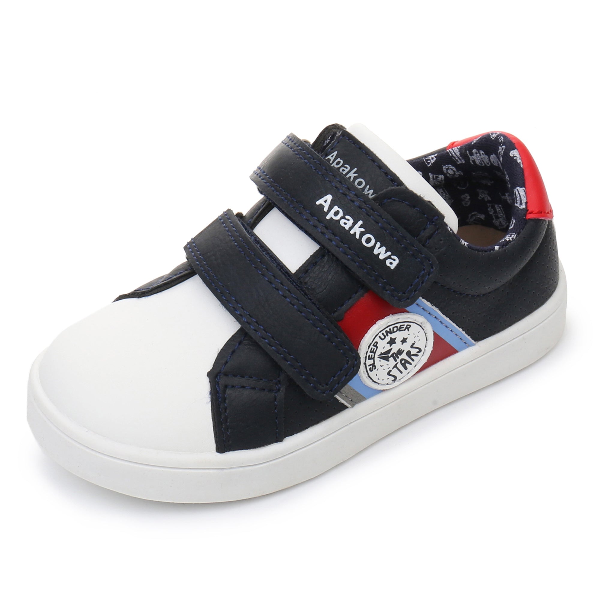 Boys Skate Shoes Hook Loop Fastener Comfy Anti Skid Breathable Platform Sneakers