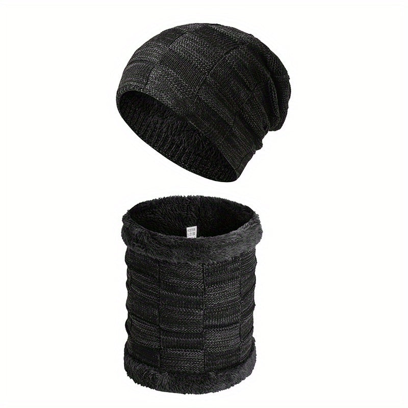 Men's Winter Warm Knitted Fleece Thick Scarf