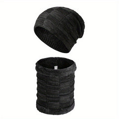 Men's Winter Warm Knitted Fleece Thick Scarf