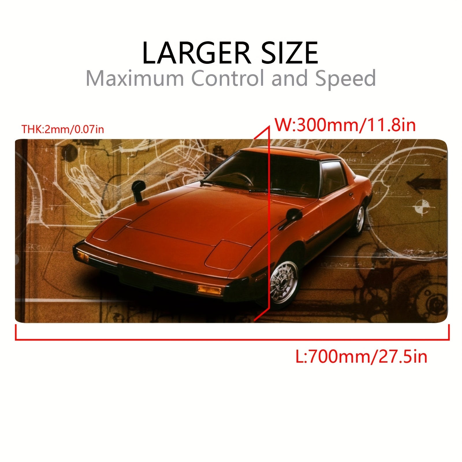 RX7 Classic Car Pattern Gaming Mousepad