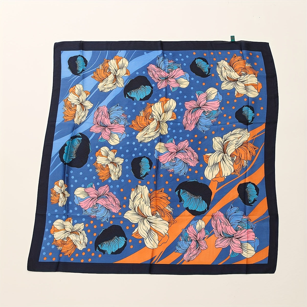 Floral Print Bandana Silk Scarf Casual Shawl Scarf Wrap