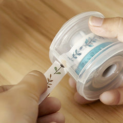 Transparent Circular Tape Storage Box Cutter Office Supplies