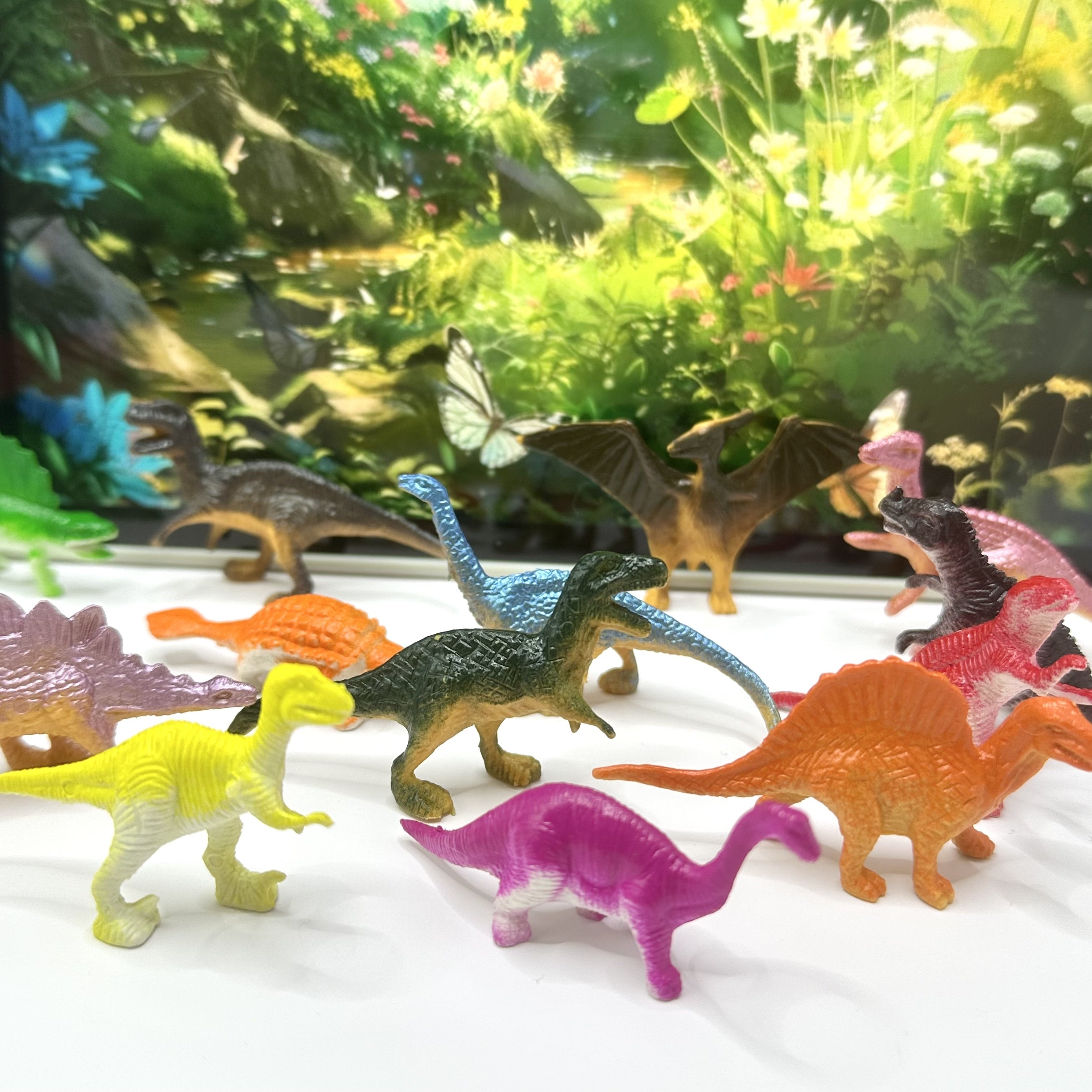 16pcs Mini Dinosaur Simulation Toys Ancient Animals Collection Christmas Gift