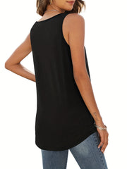 Ruched Tank Top Crew Neck Summer Sleeveless Top