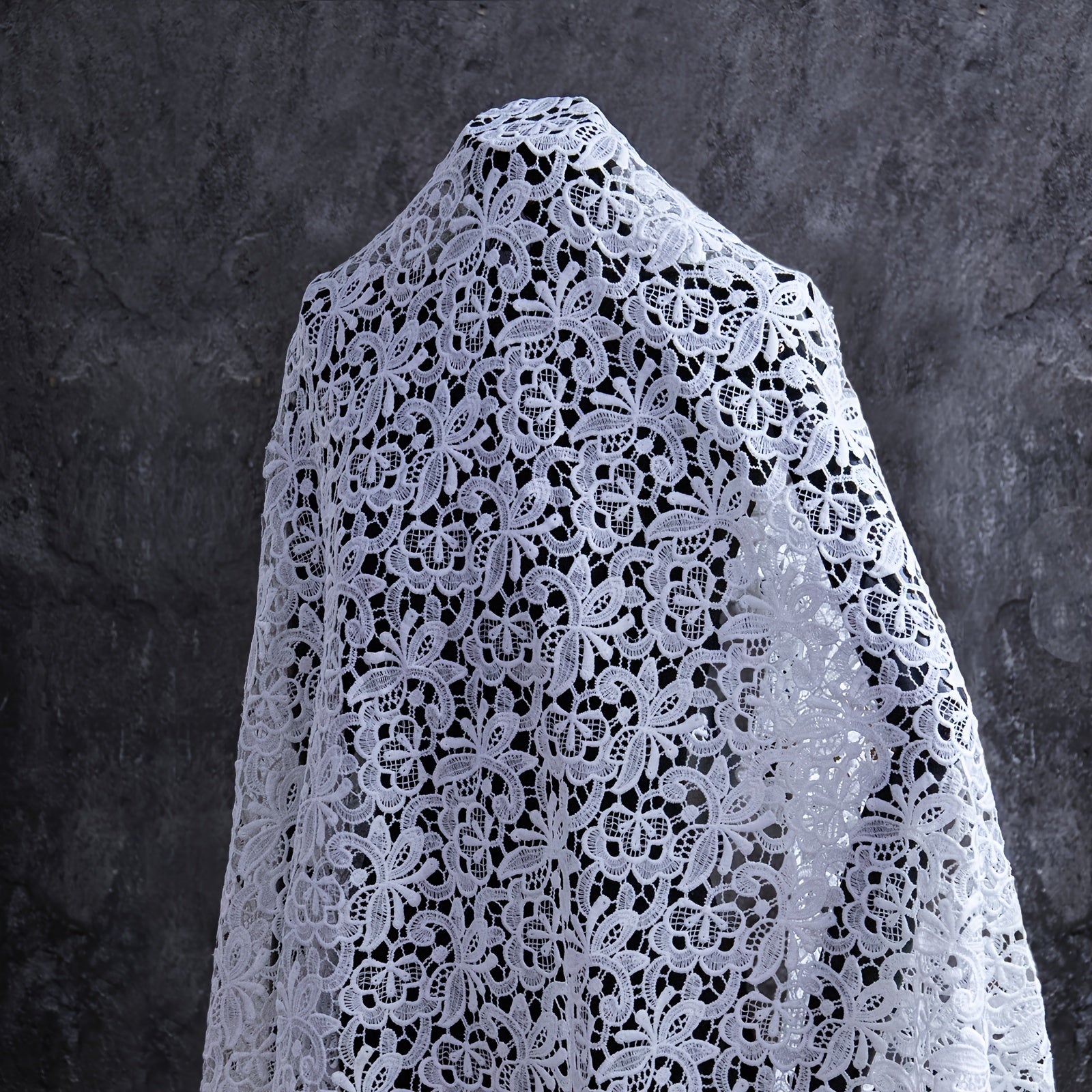 Hollow Flower Fabric Cheongsam Wedding Dress Veil DIY Fabric