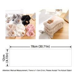 Women's Faux Pearl Rabbit Fur Bow Bear Scarf