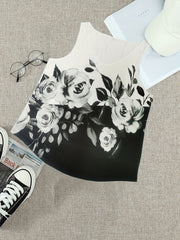 Floral Print V-Neck Tank Top