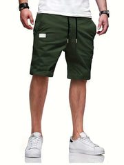 Men's Drawstring Cargo Short Pants Flap Pocket Loose Shorts