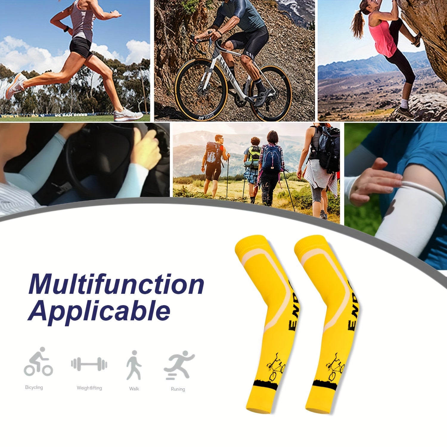 Cooling Arm Sleeves Moisture Wicking for Outdoor Driving Cycling