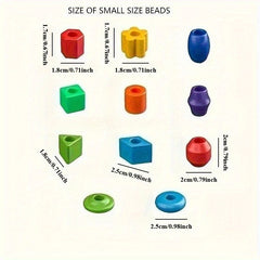 60pcs Colorful Bead Stringing Line Building Blocks Set Boys Girls Party Games