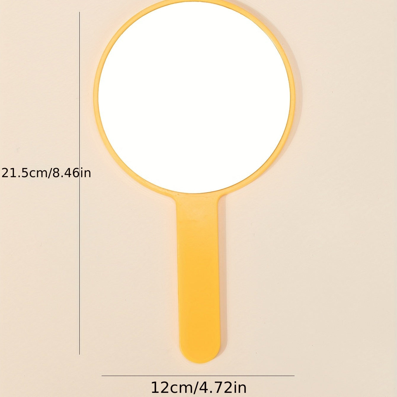 Yellow Round Hand Mirror Makeup Mirror Travel Portable Cosmetic Mirror