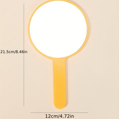 Yellow Round Hand Mirror Makeup Mirror Travel Portable Cosmetic Mirror