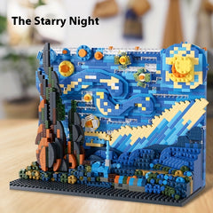 3D Starry Night Building Blocks Set - DIY Home Decor Art Puzzles