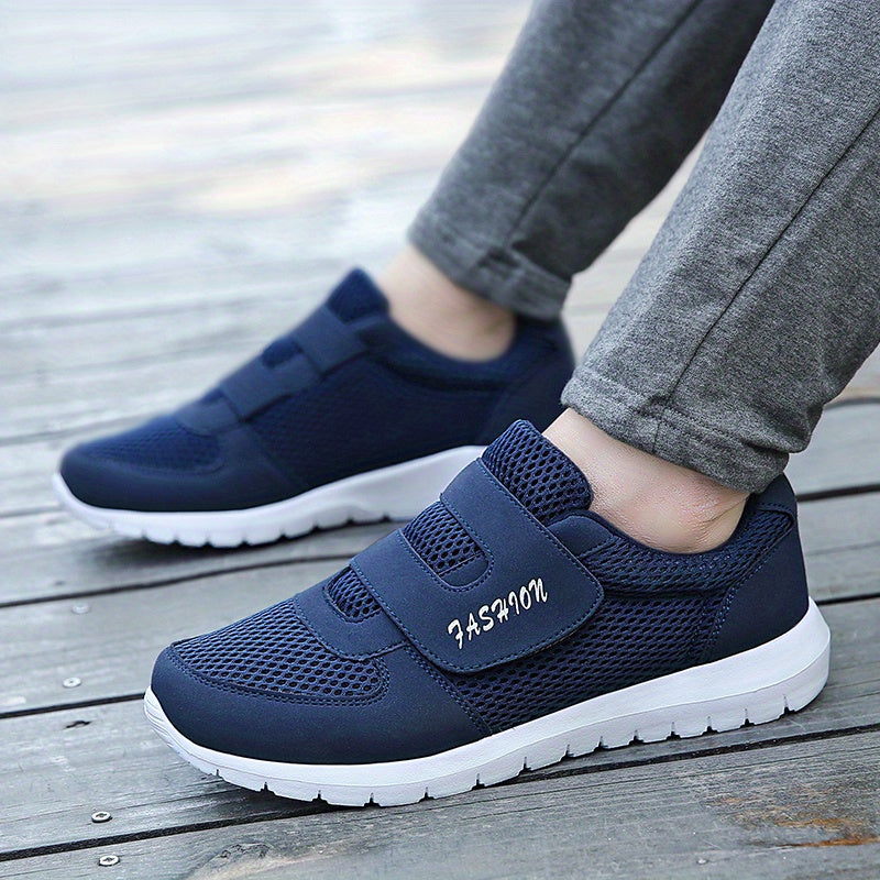 Men's Mesh Hook And Loop Casual Shoes For Jogging
