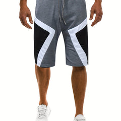 Men's Block Drawstring Shorts for Summer: Running, Basketball, Athletics