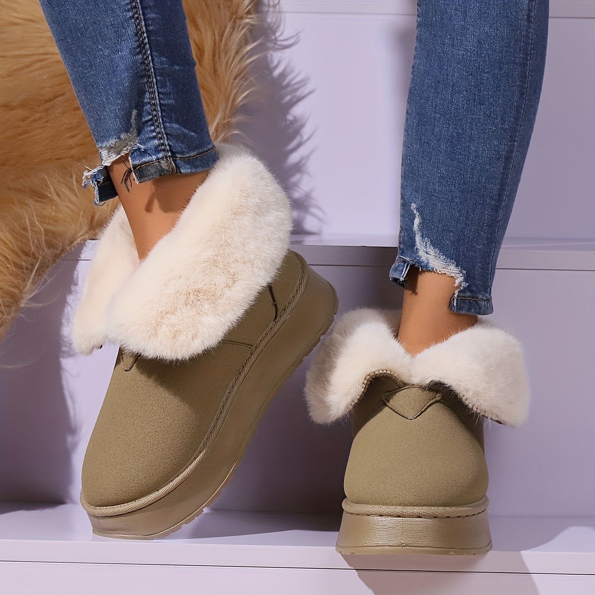 Women's Non slip Thickened Snow Boots Warm Outdoor Boots