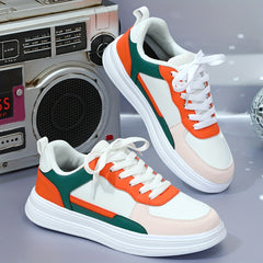 Flat Lace Up Skate Shoes Non Slip Outdoor Running Shoes