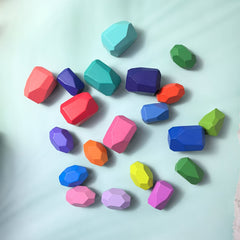 Colorful Wooden Stacked Stone Balance Toy for Kids