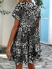 Women's Plus Ditsy Print V-Neck Mini Dress